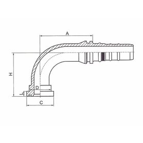Hydraulická koncovka 32, 1,1/2", SFL-4SH, 90°
